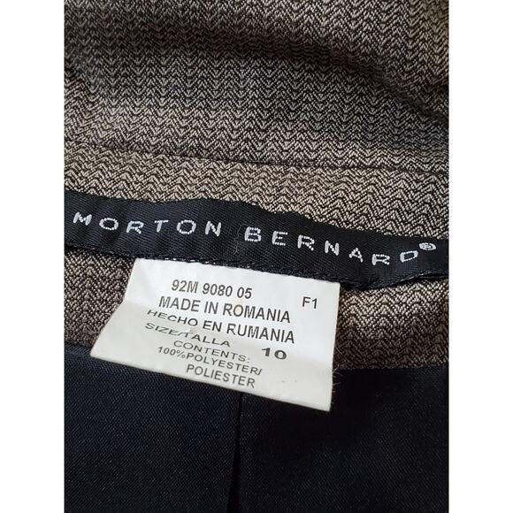 Morton Bernard Women Brown Polyester Single Breasted Blazer & Pant 2 Pcs Suit 10 - Picture 11 of 16